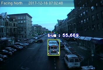 MTA bus detection result on traffic camera footage